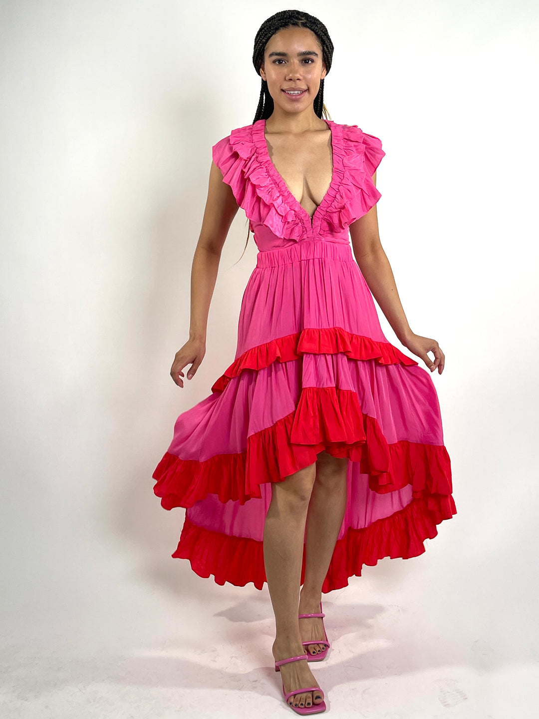 Pink Sunny High Low Dress
