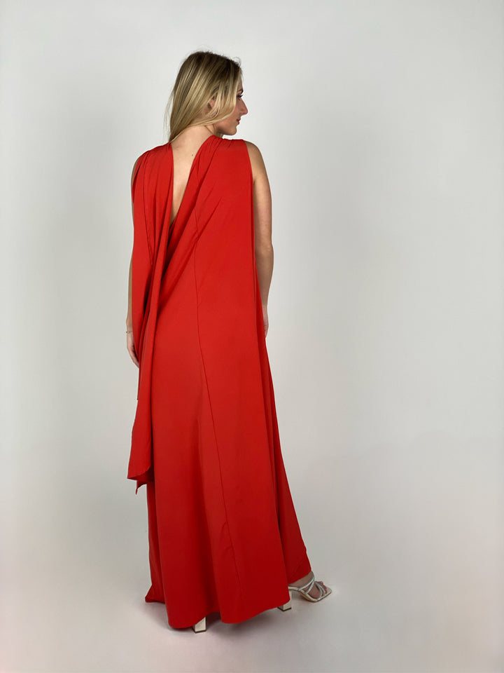 Red Maxi Unique Dress