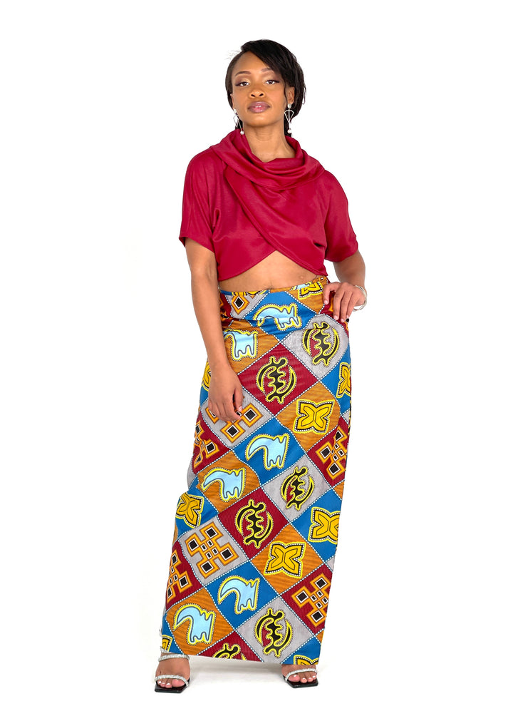 Sassyn Africa Burgandy Two Piece