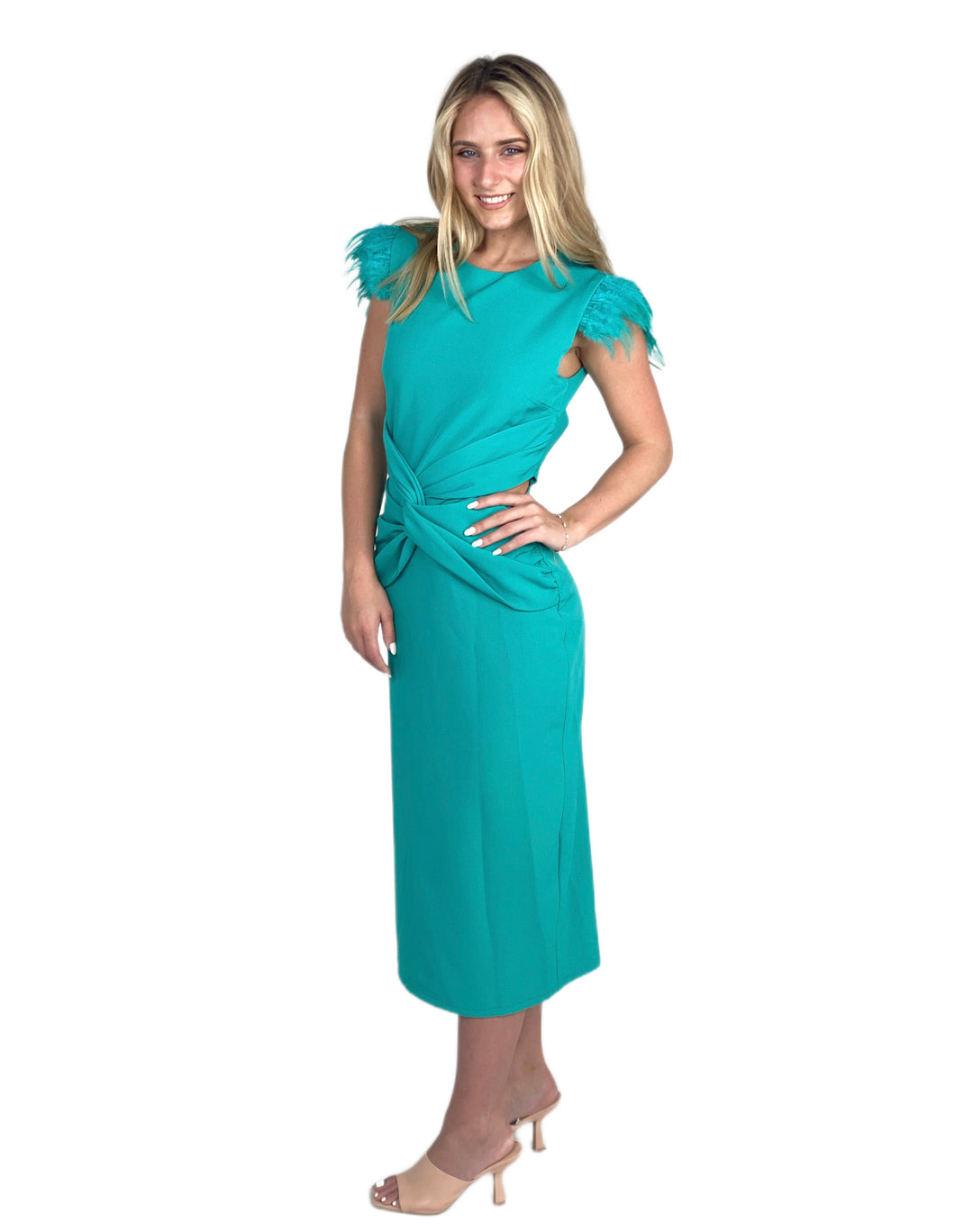 Emerald Green Midi Dress