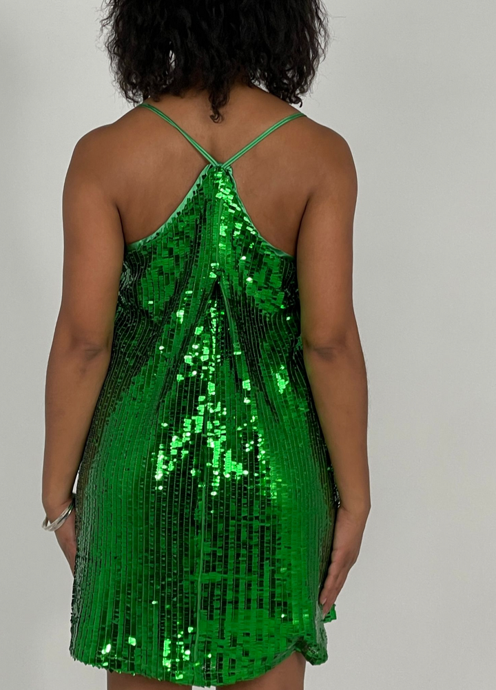 Green Sassy Sequin Dress