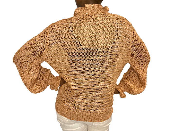 Crochet Ruffle Knit Sweater