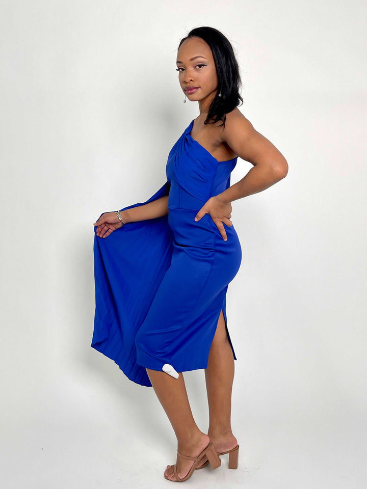 Blue One Shoulder Dress