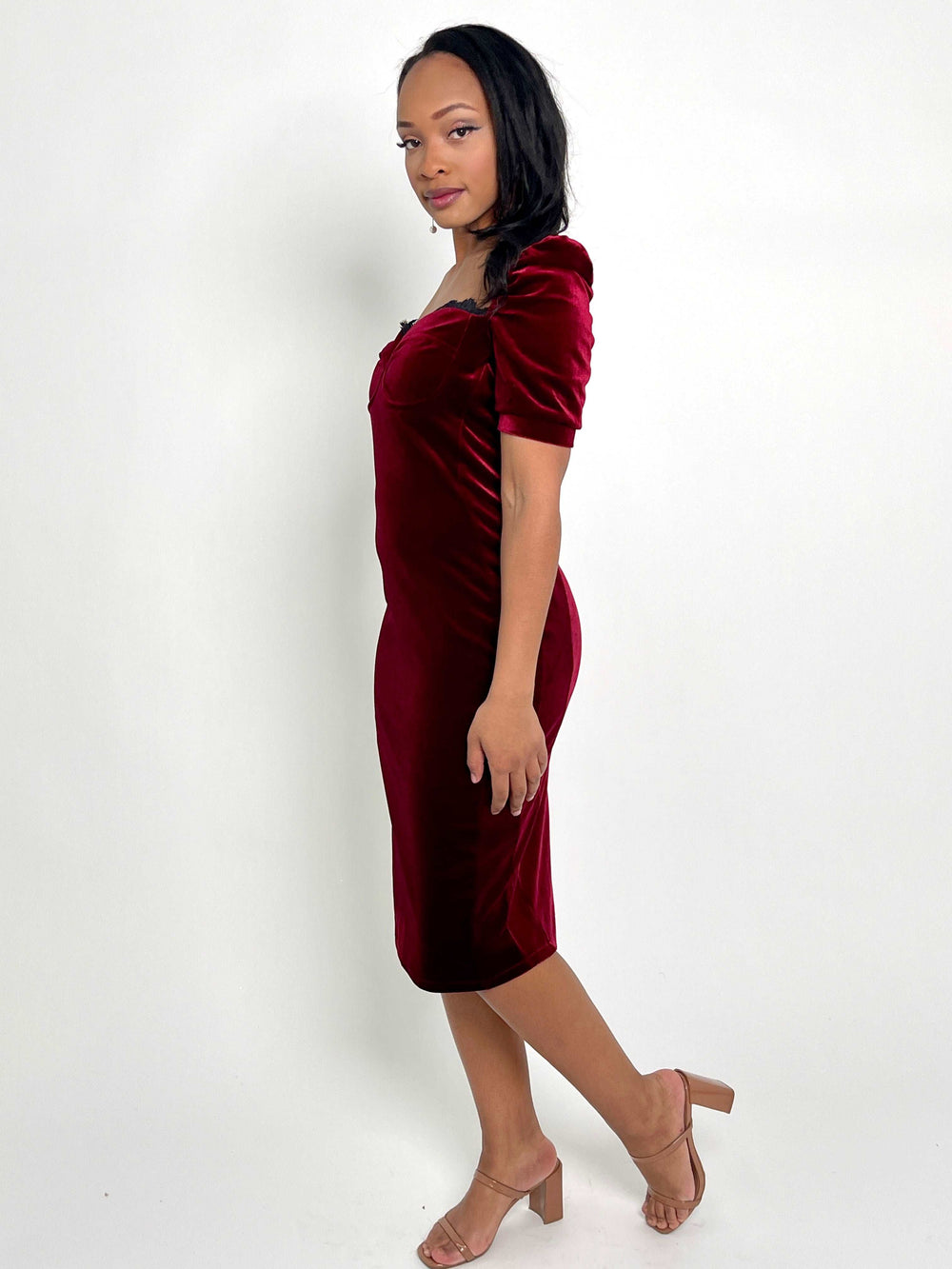 Burgandy Velvet Dress