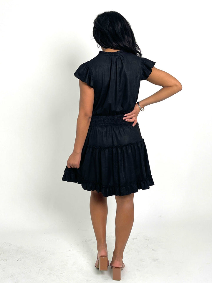 Black Lurex Mini Dress