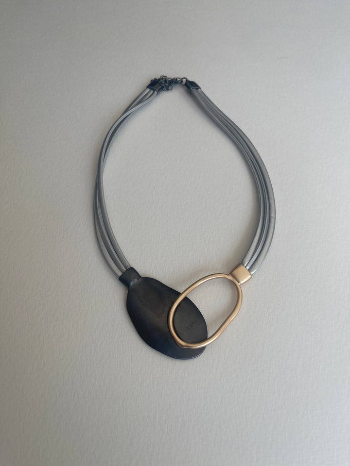 Black and Gold Pendant Necklace