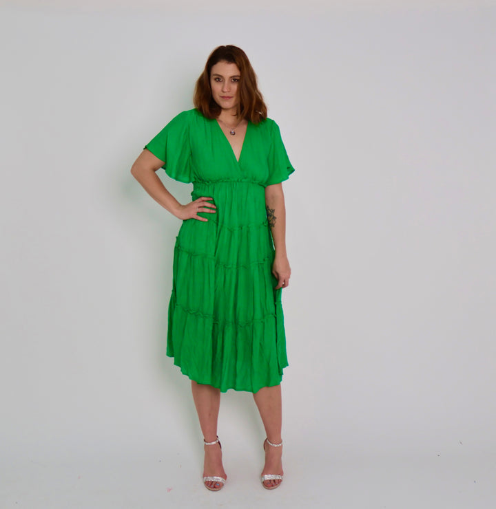 Kelly Green Ruffled Dress