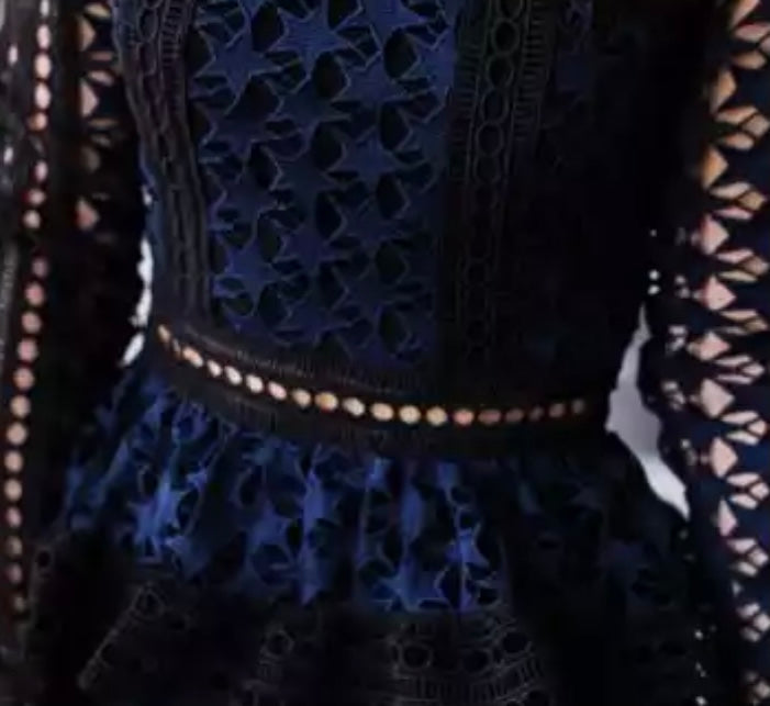Sassyn Blue/Black Portrait Dress
