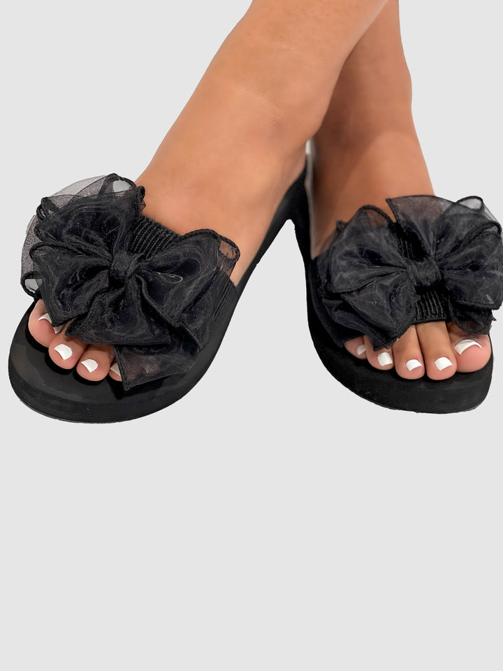 Sassyn Black Summer Slippers