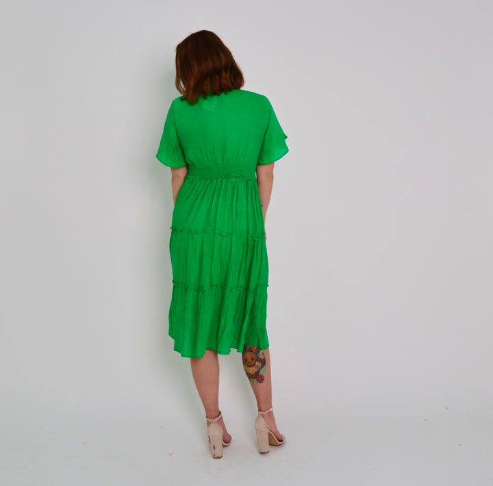 Kelly Green Ruffled Dress