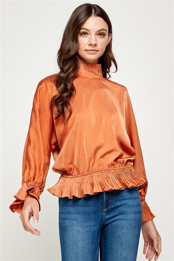 Smocked Detailed Ruffle Top