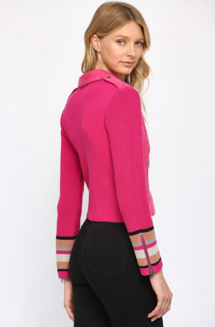 Hot Pink Sweater Jacket