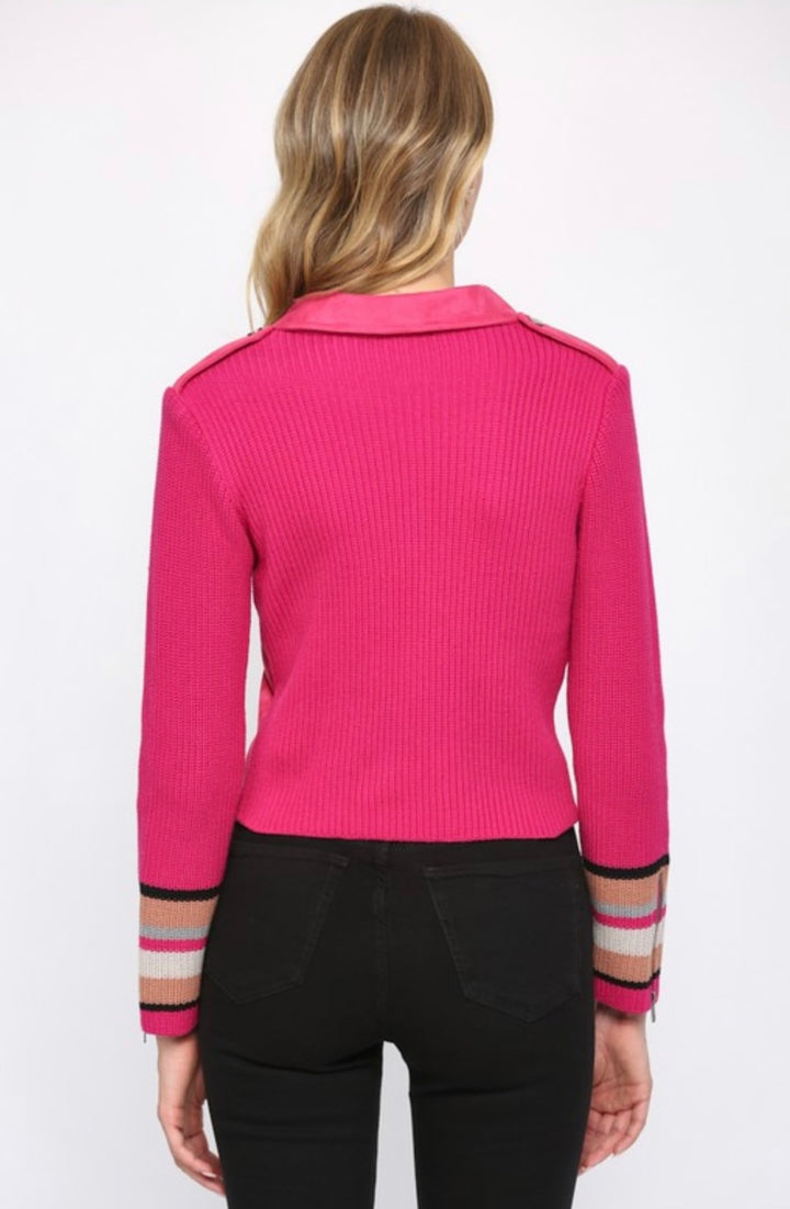 Hot Pink Sweater Jacket