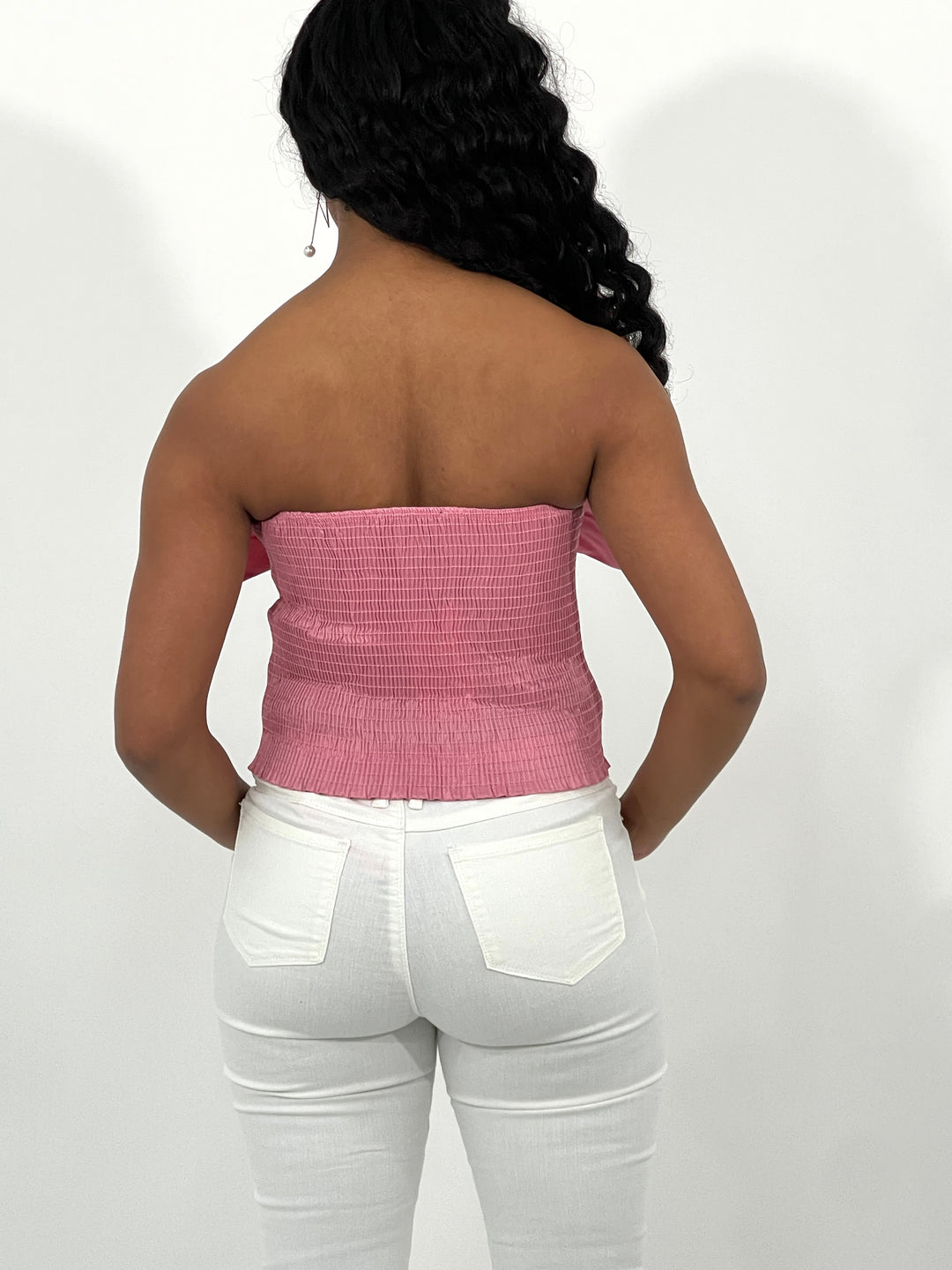 Dusty Rose Bow Tube Top
