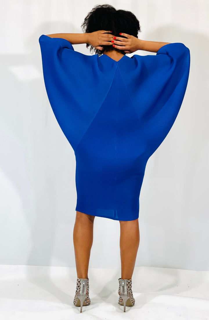 Sassyn Blue Bat wing Sleeve Dress