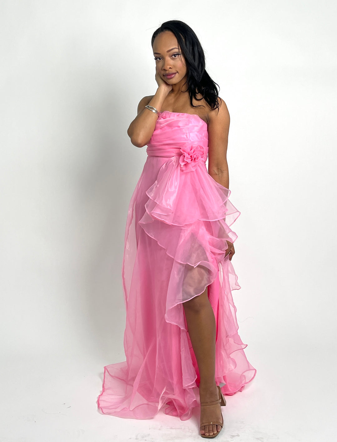 Pink Maxi Mesh Dress
