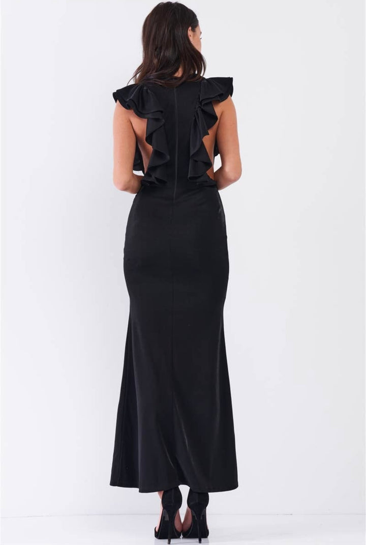 Black Glossy Long Dress