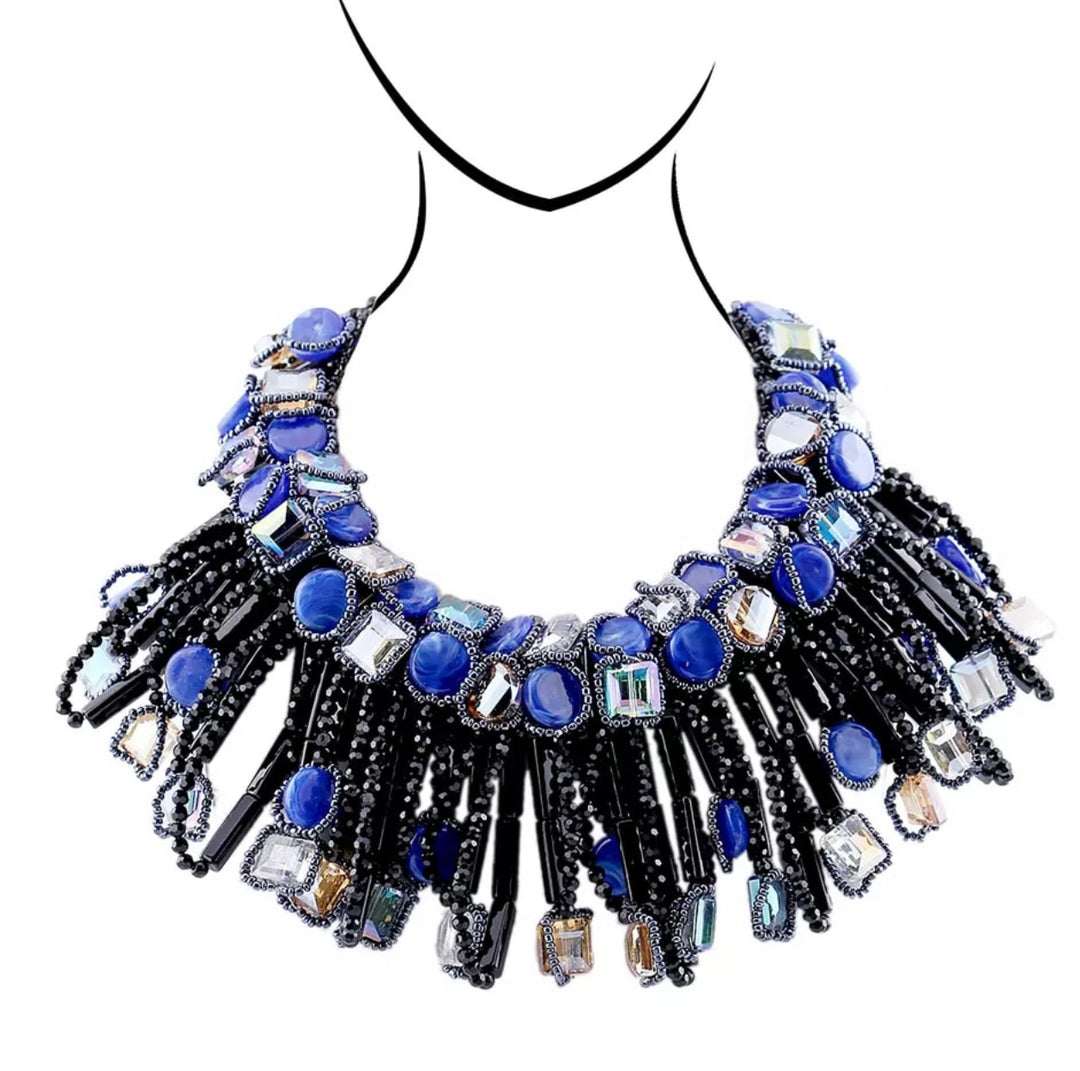 Blue And Silver Crystal Necklace