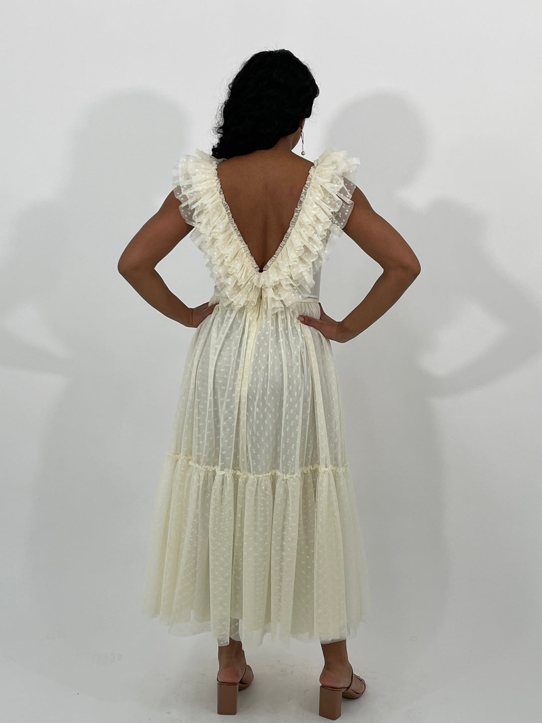 Off White Tiered Maxi Dress