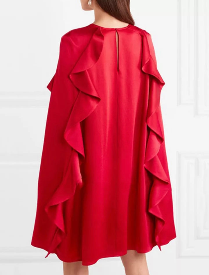 Sassyn Red Ruffle Mini Dress