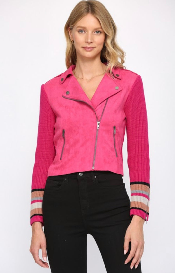 Hot Pink Sweater Jacket