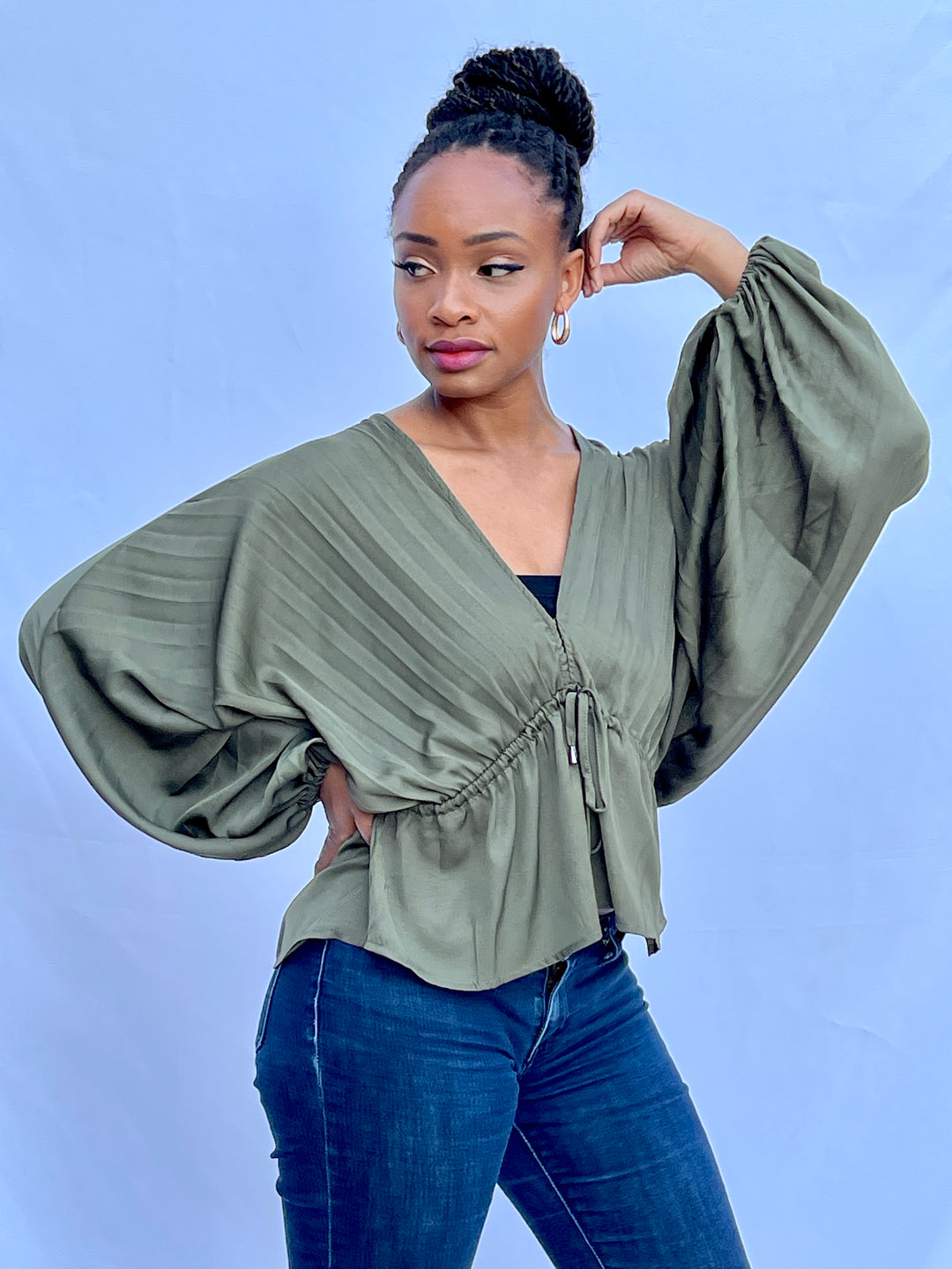 Sassyn Olive Green Blouse