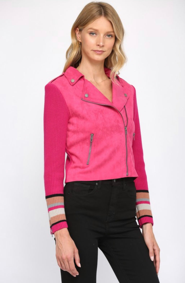 Hot Pink Sweater Jacket