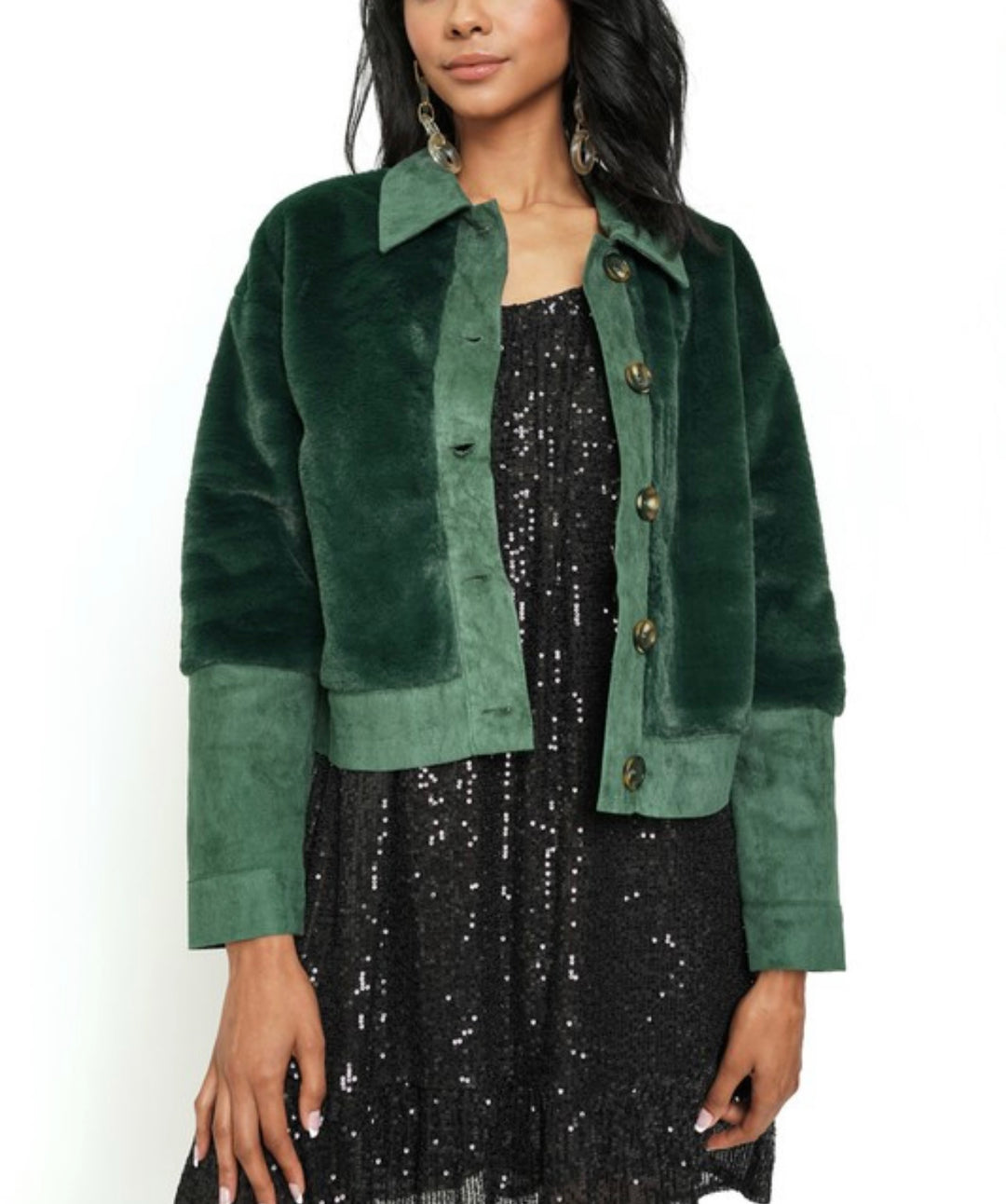 Olive Green Fur Coat