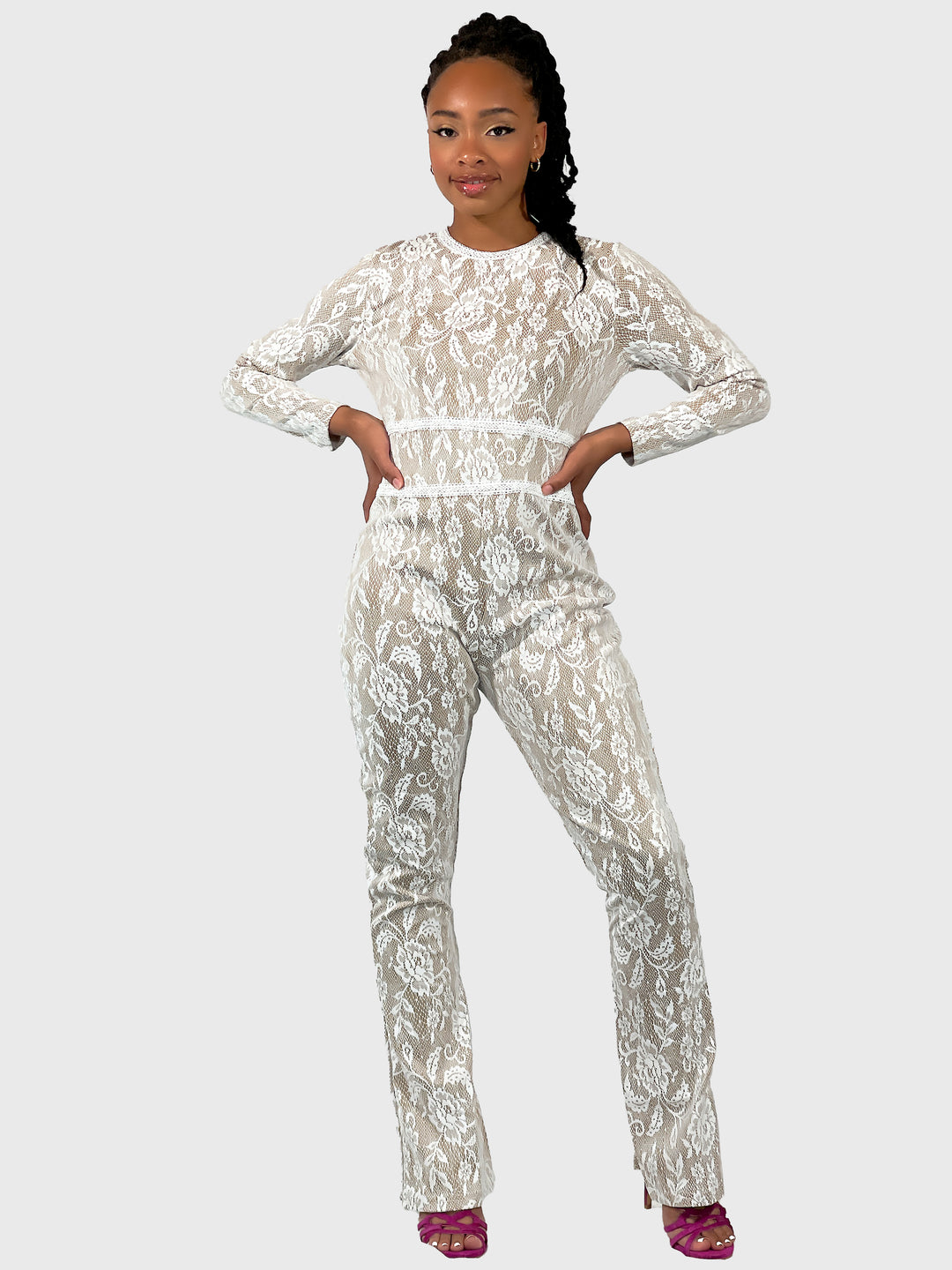 Sassyn Off White Sexy Jumpsuit
