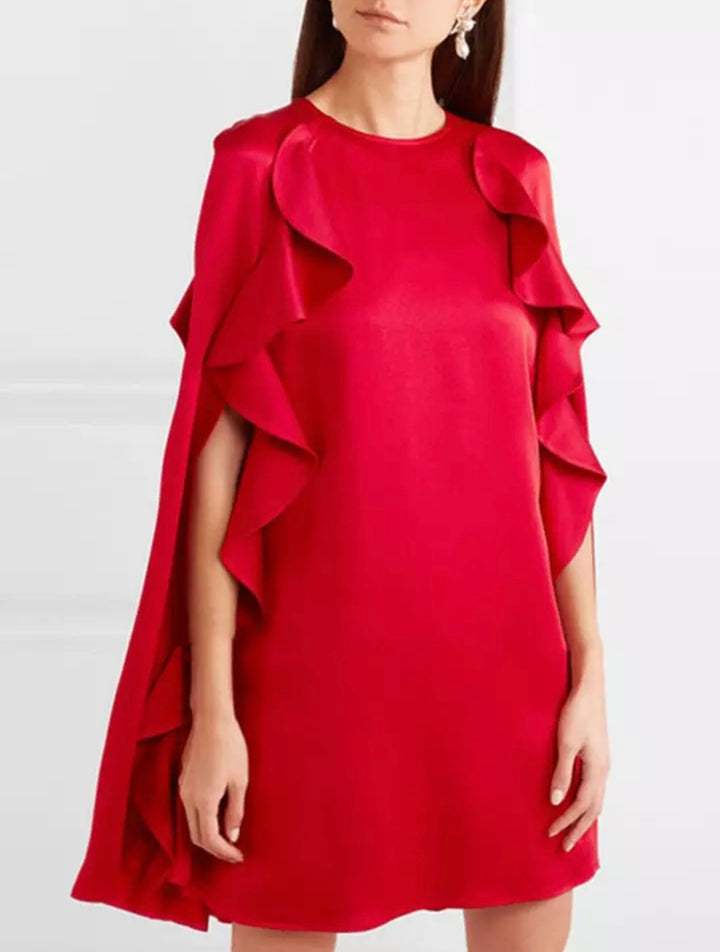 Sassyn Red Ruffle Mini Dress