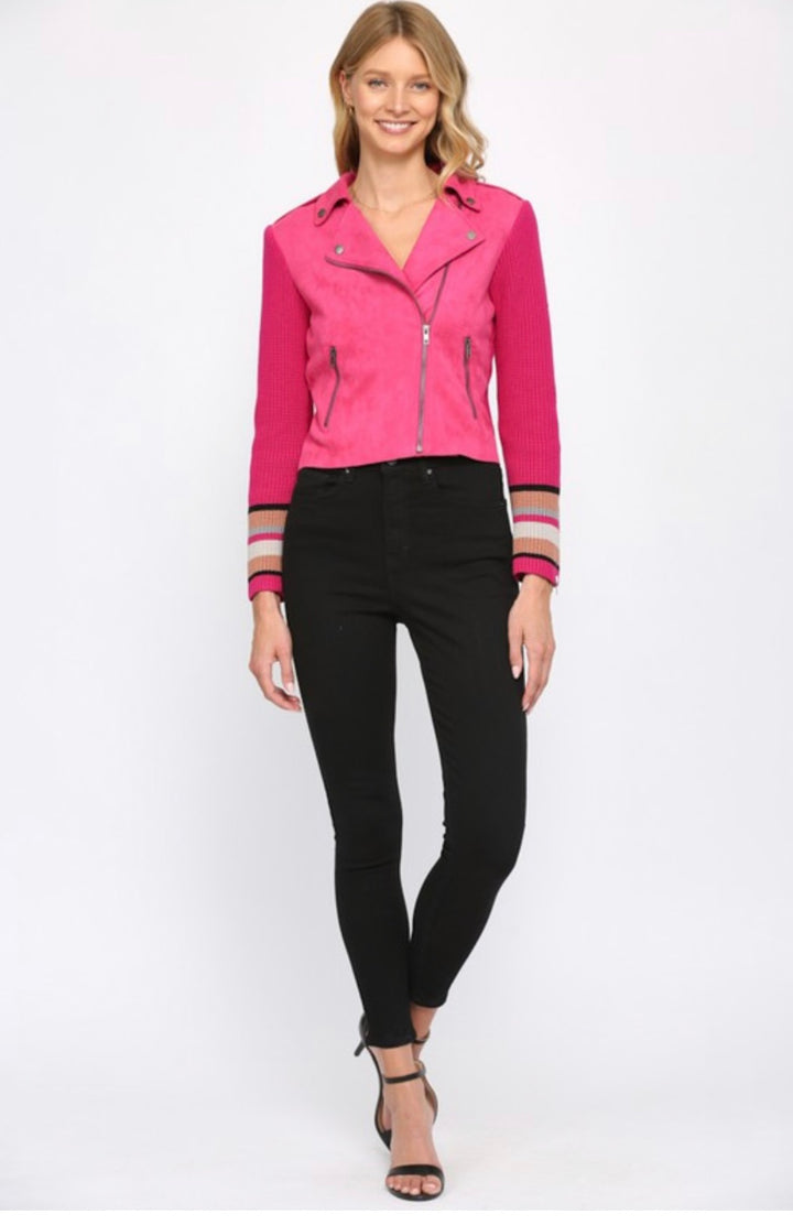 Hot Pink Sweater Jacket