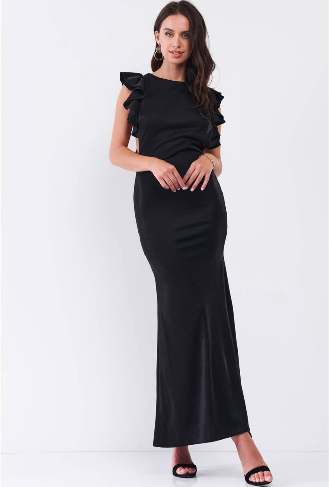 Black Glossy Long Dress